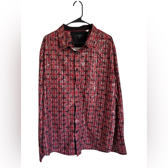 Pavini Other - Vintage Pavini Red Button Down Shirt Size XXL Long sleeves Y2K